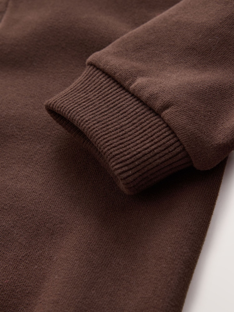 Chocolate Brown Soft Touch Half Zip Neck Sweat Top (3mths-7yrs) - Image 8 of 8