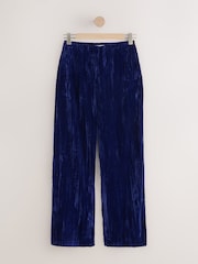 Cobalt Blue N.Premium Crinkle Velvet Wide Trousers - Image 5 of 7