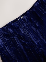 Cobalt Blue N.Premium Crinkle Velvet Wide Trousers - Image 6 of 7