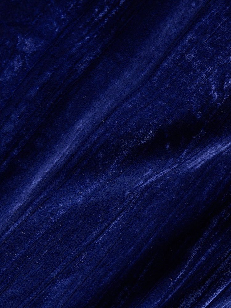 Cobalt Blue N.Premium Crinkle Velvet Wide Trousers - Image 7 of 7