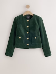 Green Corduroy Collarless Jacket - Image 5 of 8