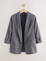 Grey Embellished Relaxed Satin Blazer - Image 6 of 8