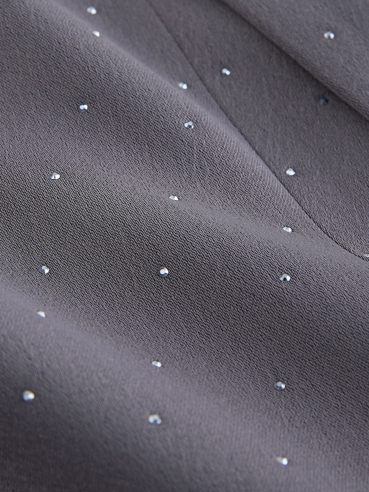 Grey Embellished Relaxed Satin Blazer - Image 8 of 8