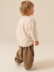 Ecru Bear Printed Crew Neck Sweat Top (3mths-7yrs) - Image 3 of 4