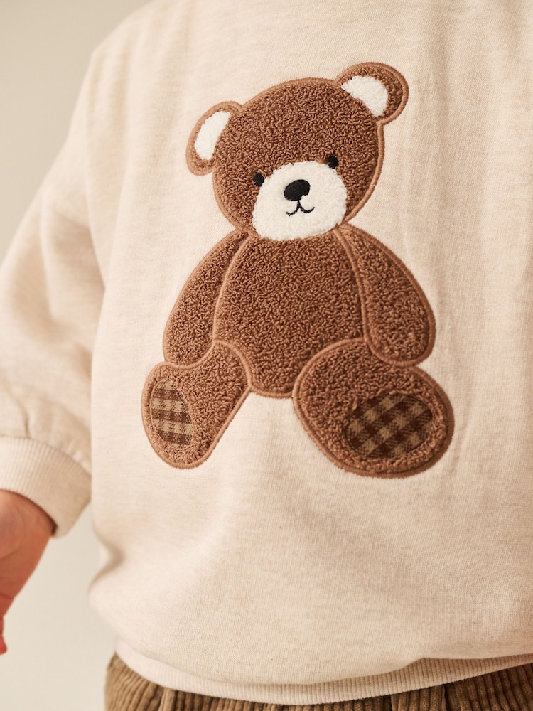 Ecru Bear Printed Crew Neck Sweat Top (3mths-7yrs) - Image 4 of 4 Ecru Bear Printed Crew Neck Sweat Top (3mths-7yrs) - Image 4 of 4