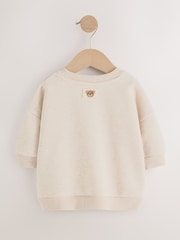 Ecru Bear Printed Crew Neck Sweat Top (3mths-7yrs) - Image 6 of 9