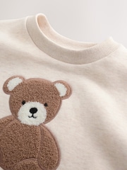 Ecru Bear Printed Crew Neck Sweat Top (3mths-7yrs) - Image 7 of 9