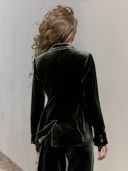Green Velvet Single Breasted Blazer - Image 5 of 12