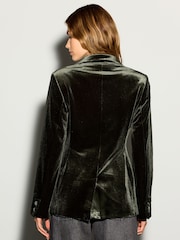 Green Velvet Single Breasted Blazer - Image 6 of 12