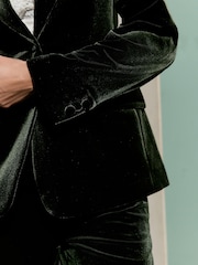 Green Velvet Single Breasted Blazer - Image 8 of 12