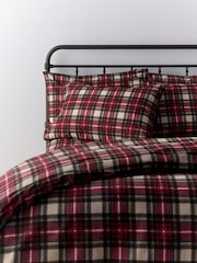 The Set 2 Pack Red Check Cosy Brushed Cotton Bedsets with Fitted Sheets - Image 2 of 4