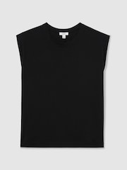 Schwarz - Reiss Millie Baumwoll-T-Shirt mit Flügelärmeln - Bild 2 von 6