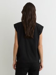 Schwarz - Reiss Millie Baumwoll-T-Shirt mit Flügelärmeln - Bild 5 von 6