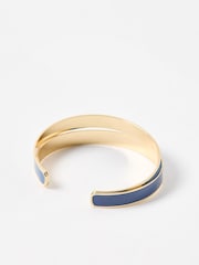Oliver Bonas Blue Payson Enamel Cuff Bangle - Image 2 of 4