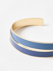 Oliver Bonas Blue Payson Enamel Cuff Bangle - Image 3 of 4