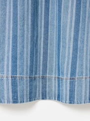 Oliver Bonas Blue Denim Striped Half Zip Mini Dress - Image 8 of 8