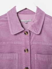 Oliver Bonas Purple Corduroy Button Up Tie Waist Jumpsuit - Image 8 of 8