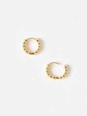 Oliver Bonas Gold Tone Mabel Opalite Heart Hoop Earrings - Image 3 of 6