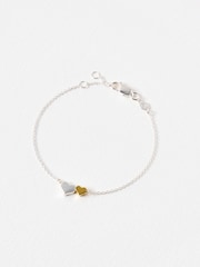 Oliver Bonas Silver & Gold Plated Callie Heart Charm Chain Bracelet - Image 2 of 4