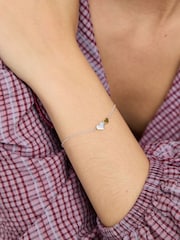 Oliver Bonas Silver & Gold Plated Callie Heart Charm Chain Bracelet - Image 4 of 4