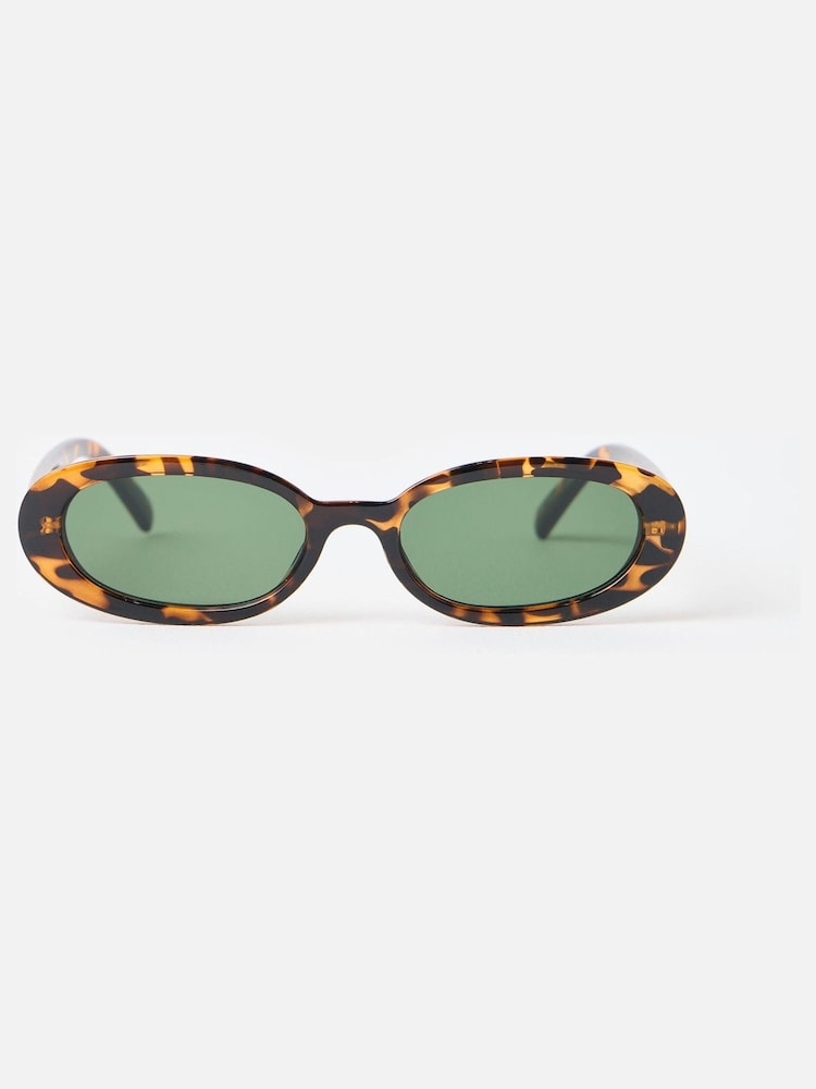 Oliver Bonas Faux Tortoiseshell Oval Sunglasses - Bild 1 von 4