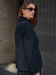 Vert/Marine - N.Premium Check Single Breasted Blazer with Wool - Image 5 de 9