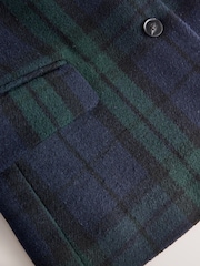 Vert/Marine - N.Premium Check Single Breasted Blazer with Wool - Image 8 de 9