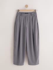 Grey Sparkle Embellished Satin Barrel Tailored Trousers - Image 6 of 8