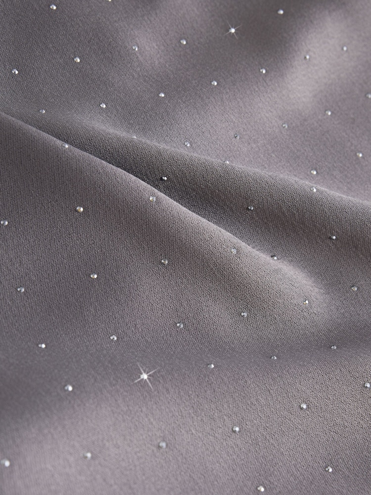 Grey Sparkle Embellished Satin Barrel Tailored Trousers - Image 8 of 8