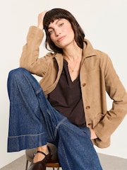 FatFace Aster Chocolate Brown 3/4 Sleeve V-Neck T-Shirt - Image 5 of 6