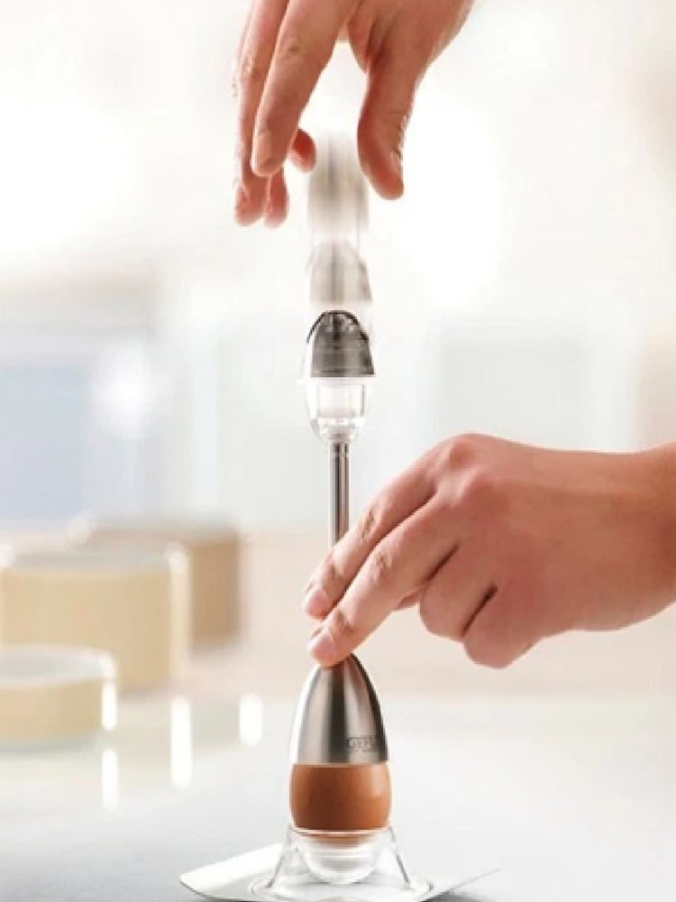 GEFU Silver Egg Cracker With Salt Shaker - Image 1 of 4