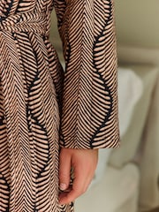 Daily by Desmond & Dempsey Chocolate Brown Quilted Robe - Image 5 of 6