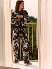 Daily by Desmond & Dempsey Chocolate Brown Caballo Knitted Cardigan - Image 2 of 5