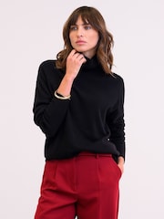 Celtic & Co. Geelong Slouch Roll Neck Black Jumper - Image 1 of 3