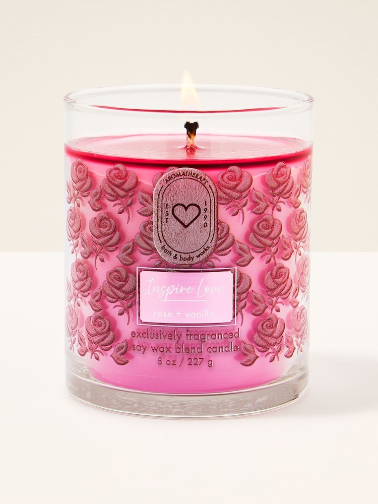 Bath & Body Works Rose & Vanilla Single Wick Candle 227g - Image 1 of 2