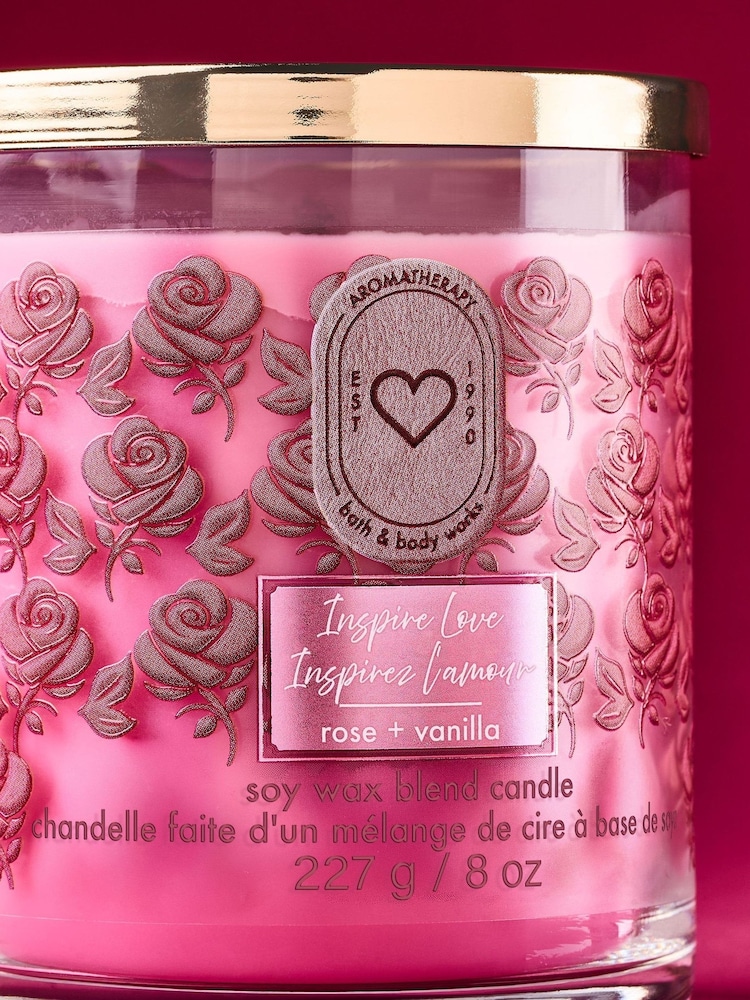 Bath & Body Works Rose & Vanilla Single Wick Candle 227g - Image 2 of 2
