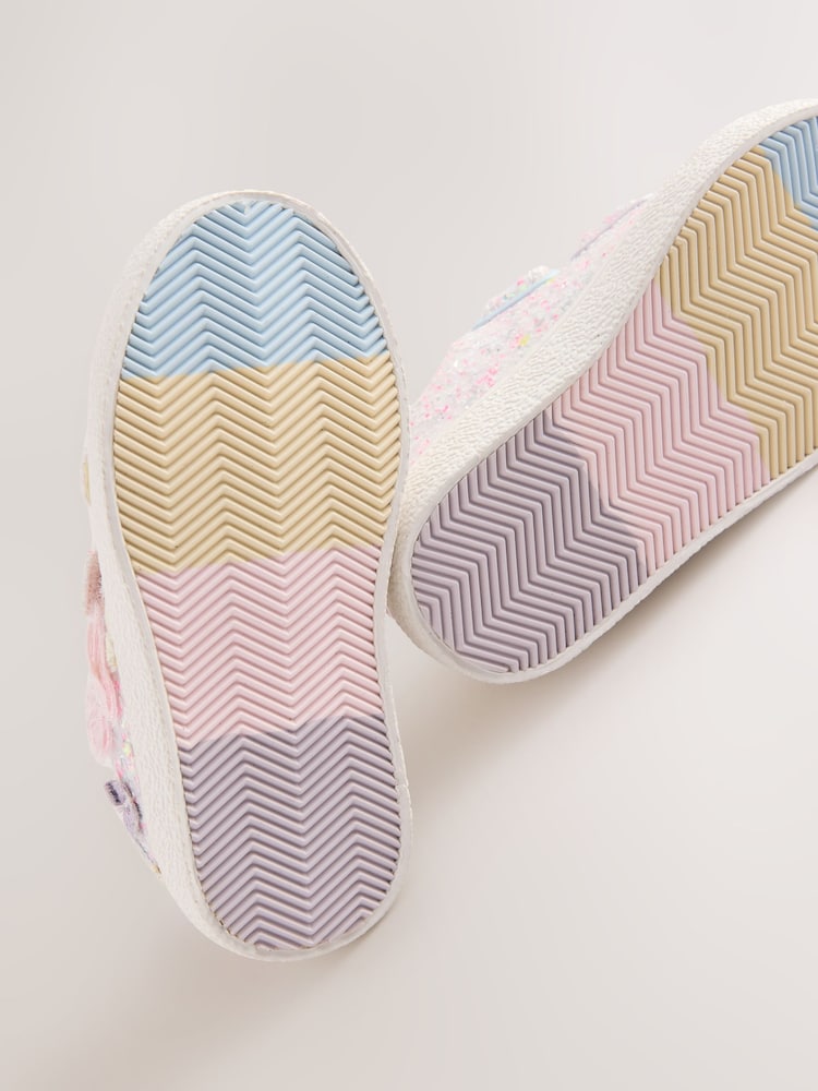 Multi Pastel Glitter Standard Fit (F) Butterfly Touch Fasten Strap Trainers - Image 5 of 5