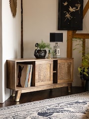 Rockett St George Mango Wood Up To 50 Inch Leopard Print Corner TV Unit - Image 2 of 13