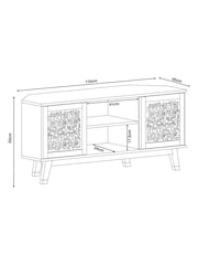 Rockett St George Mango Wood Up To 50 Inch Leopard Print Corner TV Unit - Image 3 of 13
