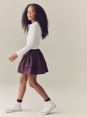 Navy Blue/Red Check Rara Pullon Skort (3-16yrs) - Image 3 of 8