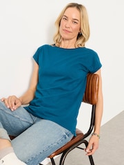 FatFace Ivy Indigo Blue Short Sleeve T Shirt - Image 5 of 6