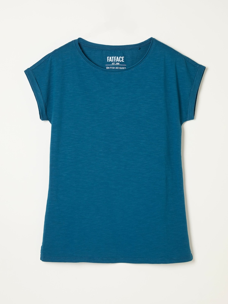 FatFace Ivy Indigo Blue Short Sleeve T Shirt - Image 6 of 6