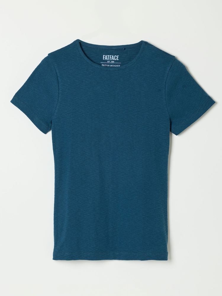 FatFace Celia Indigo Blue Short Sleeve T-Shirt - Image 6 of 6 FatFace Celia Indigo Blue Short Sleeve T-Shirt - Image 6 of 6