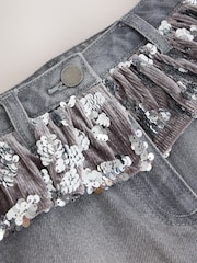 Grey/ Silver Sequin Peplum Denim Skirt (3-16yrs) - Image 8 of 8