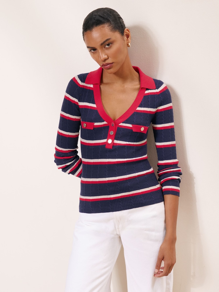 Lipsy Long Sleeve Polo Jumper - 圖片 1/6
