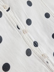White/Black Polka Dot Flutter Sleeve Mini Dress - Image 7 of 7