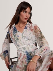 Ted Baker Pink Pleated Mini Printed Dress - Image 3 of 6