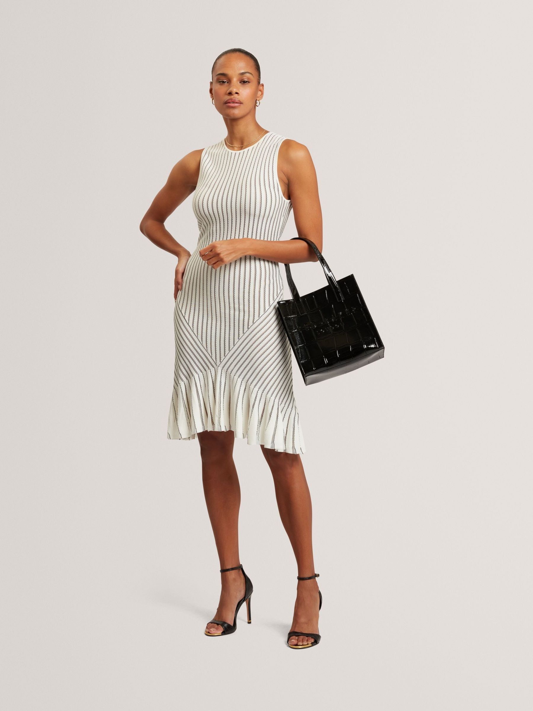 Ted Baker Women's Knitted Mini Dress Cream 12 (M) - Image 4