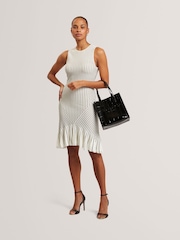 Ted Baker Cream Stitch Detail Knitted Mini Dress - Image 1 of 7