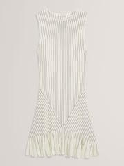 Ted Baker Cream Stitch Detail Knitted Mini Dress - Image 6 of 7